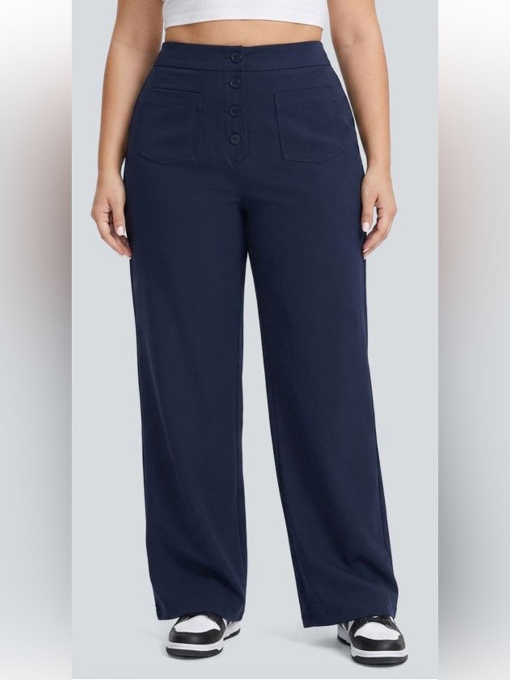 New - no tags.  Halara High-Waist Navy Wide-Leg Pants.  Size 2X.